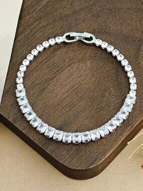 14K White Gold 2ct Diamond 7" Womens Tennis Bracelet Ladies 14 K Silver Jewelry